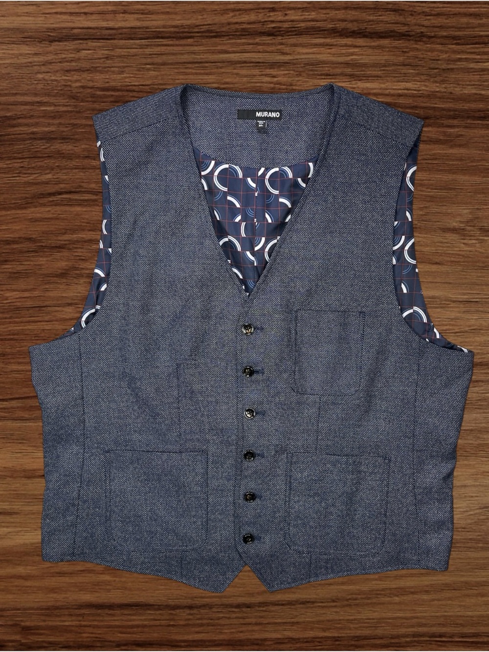 Murano Navy Blue Speckled Vest size XL